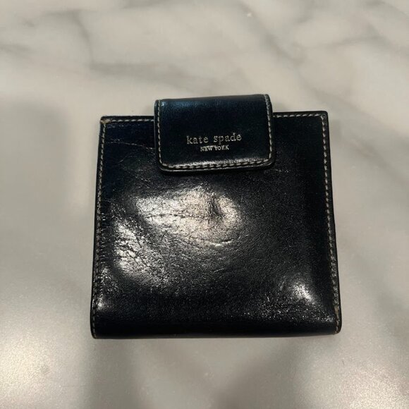 Kate Spade Bifold Wallet Black with Neiman Marcus Box and Tags - Picture 1 of 16